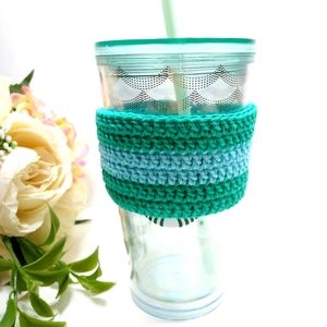 Crochet Coffee Cup Cozy. Hot Chocolate Cup Cozy. Cup Sleeve Hot Drink Holder